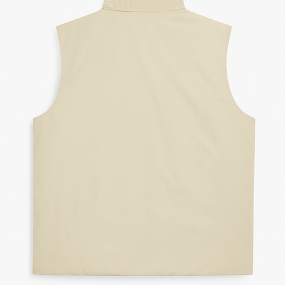 Beige Plus-Size Sleeveless Puffer Jacket PSM-9997