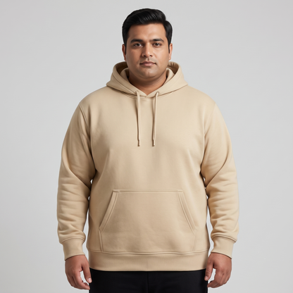 Beige Fleece Pullover Hoodie PSM-10378