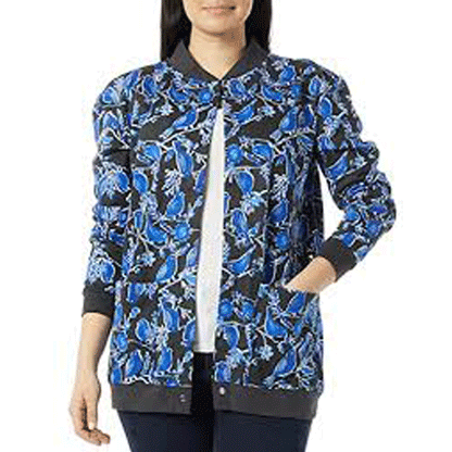 Random Printed Fleece Plus Size Women Cardigan Sweater PSW-6040