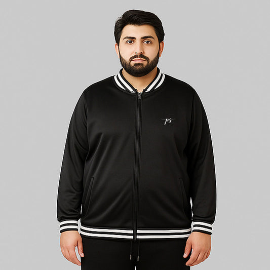 Black Athleisure Edge  Plus-Size B Grade Jacket PSM-10208B