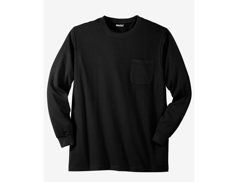 Black Big & Tall Long Sleeve T-Shirt PSM-3920