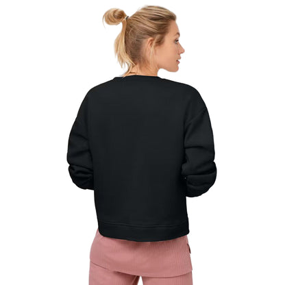 Close-up of ribbed cuffs and fleece texture on Black Sweatshirt