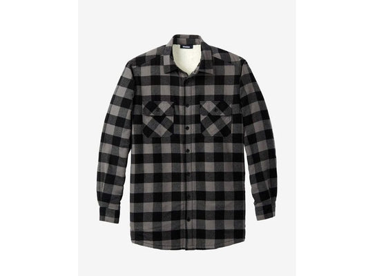 Black Buffalo Plaid Flannel Sherpa Lined Jacket PSM-6596