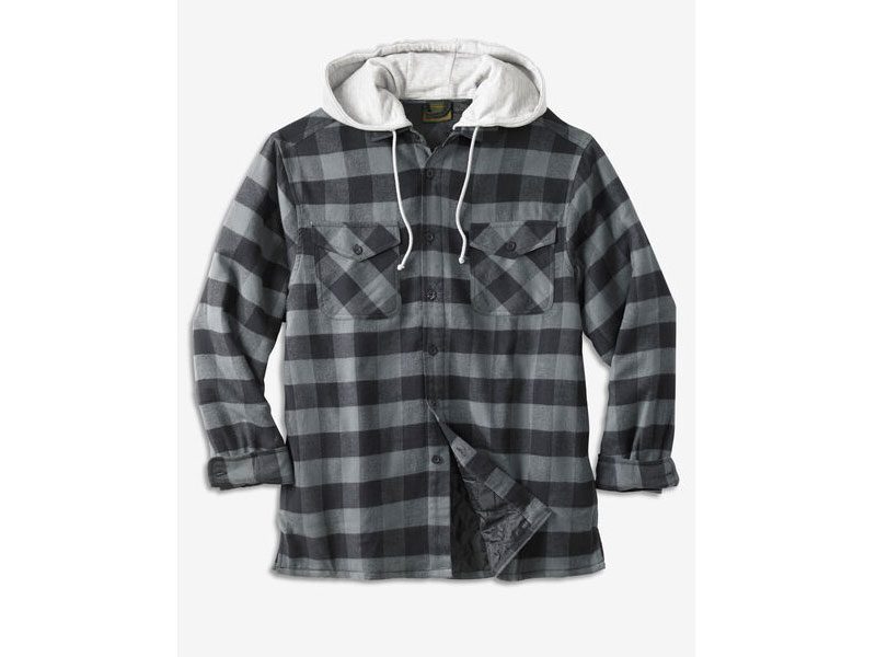 Black Buffalo Plaid Without Hood Shirt Jacket PSM-6588