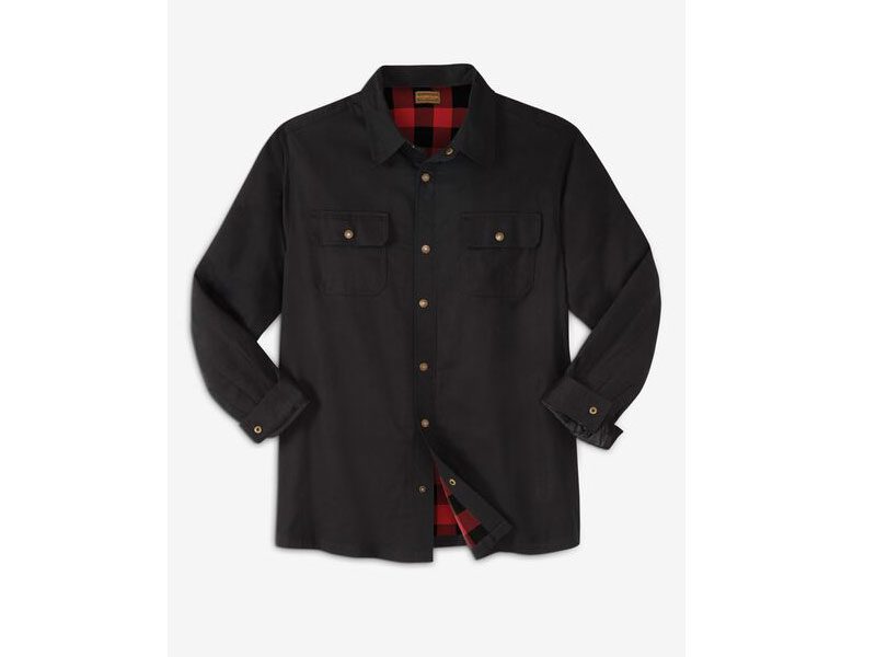 Black Flannel-Lined Twill B Grade Shirt Jacket PSM-6576B