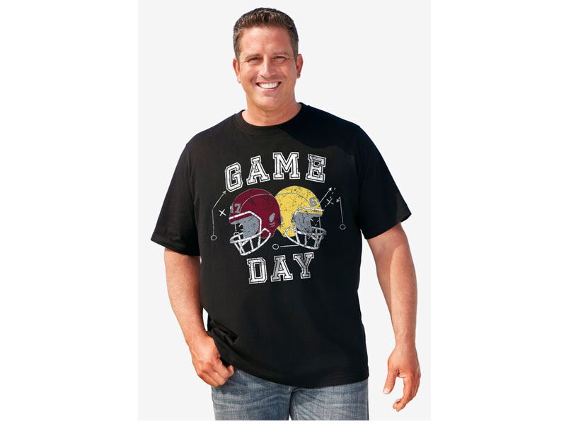 Black Game Day Big & Tall Size Graphic T-Shirt PSM-5817