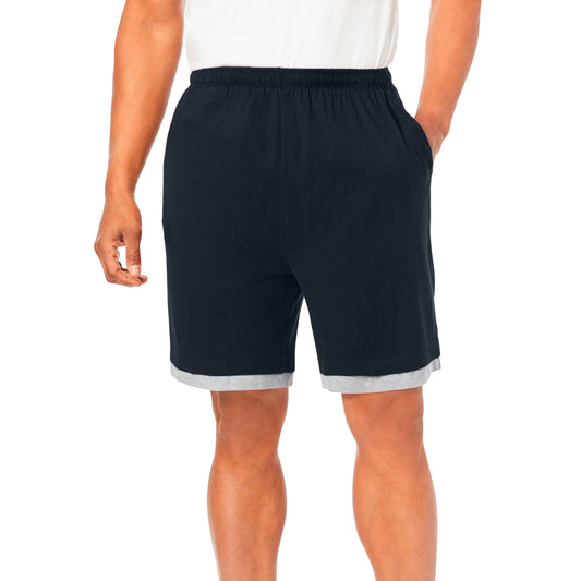 Black Hang-Down Lightweight Jersey Shorts with a relaxed fit and elastic waistband, made for comfort and casual style.