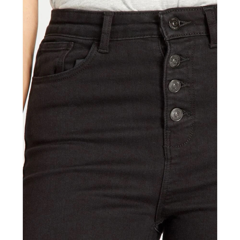 Black High Rise Button Fly Skinny Jeans PSW-7849