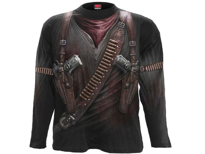 Black Holster Wrap Long Sleeve T-Shirt PSM-7012