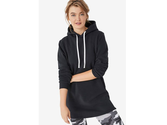 Black Hooded Sweatshirt Tunic PSW-7581