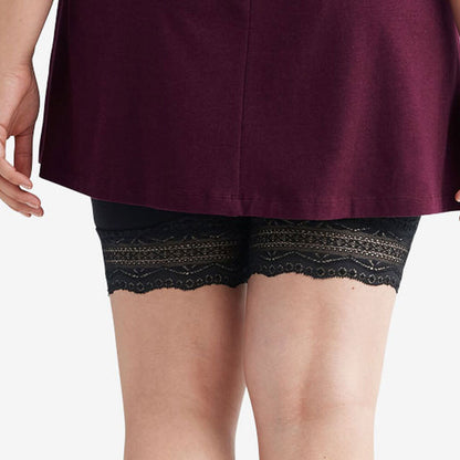 Black Lace Hem Bike Shorts PSW-7862