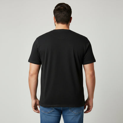 Black Melange Plus Size Crewneck T-Shirt PSM-8182