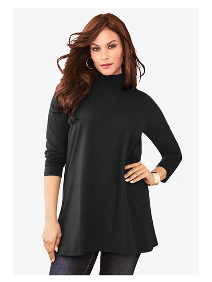 Black Mockneck Ultimate Tunic PSW-9004