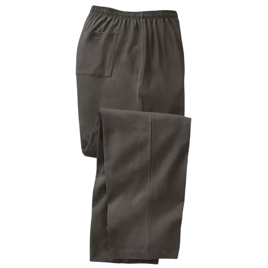 Black Olive Lightweight Cotton Jersey Open Bottom Pants with Drawstring Waist – Relaxed Fit