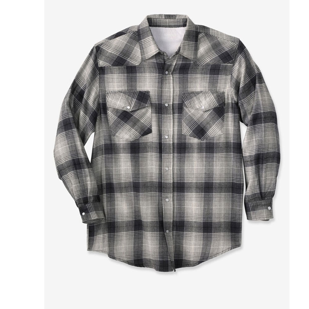 Black Ombre Snap Flannel Shirt PSM-8938