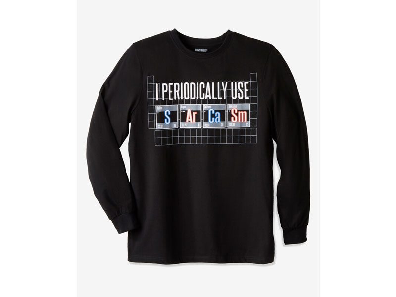 Black Periodically Long Sleeve Graphic T-Shirt PSM-7509