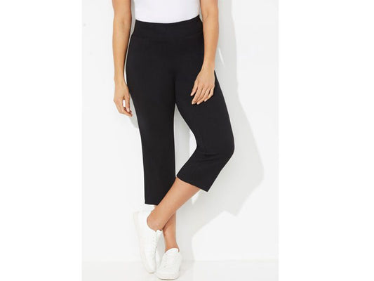 Black Plus Size Women Yoga Capri PSW-5755