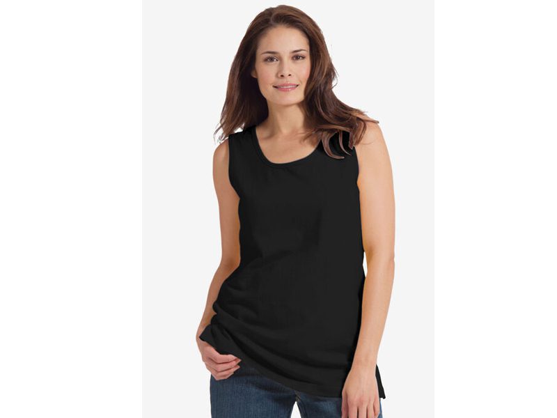 Black Scoop Neck Tank PSW-6336