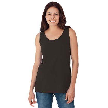 Black Scoop Neck Tank – Basic Sleeveless Knit Top