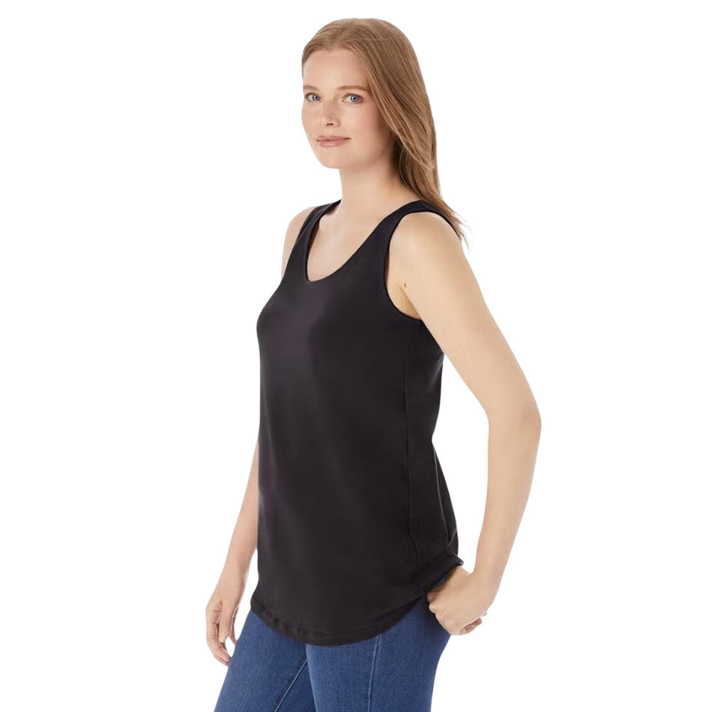 Black Scoop Neck Tank – Basic Sleeveless Knit Top