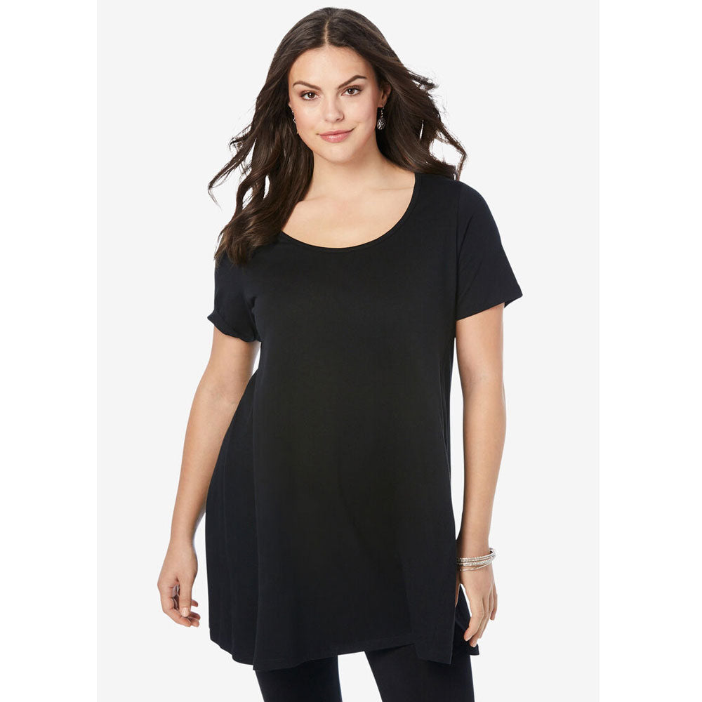 Black Scoopneck Swing Ultimate Tunic PSW-8034