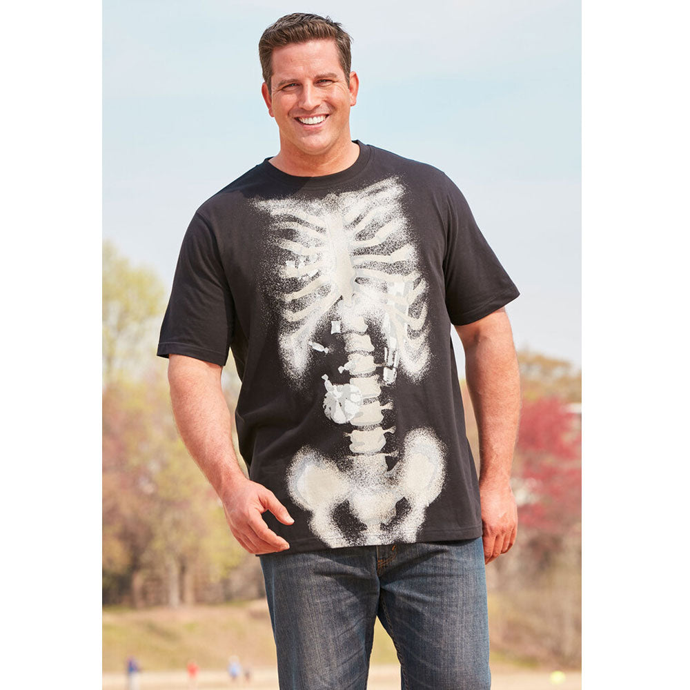 Black Skeleton Graphic Crewneck T-Shirt PSM-8563