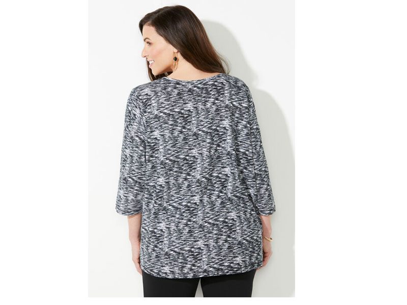 Black Space Dye Active Slub Scoopneck T-Shirt PSW-6804