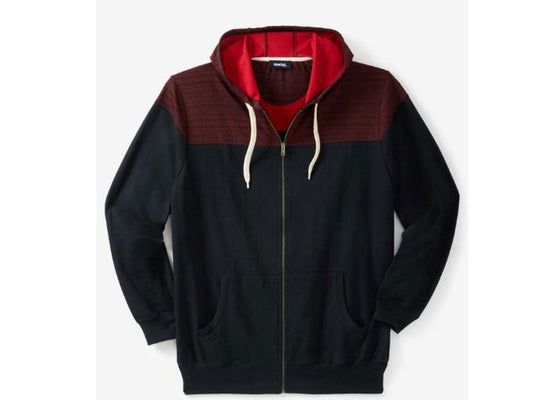 Black Terry Big & Tall Size Snow Lodge Hoodie PSM-5008