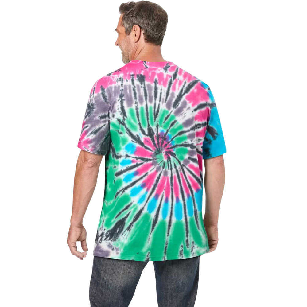Black Tie Dye Big & Tall Crewneck T-Shirt – Front View with Monochrome Texture