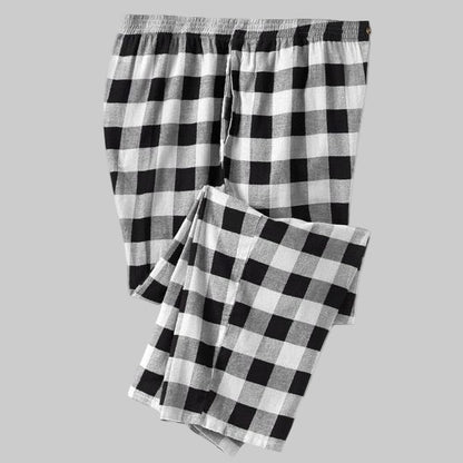 Black & White Buffalo Plaid Big & Tall Cotton Pajama Pants