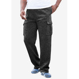 Black White Marl Jersey Cargo Pant PSM-8906