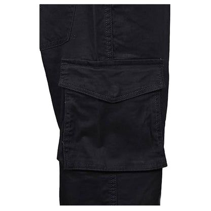 Black Chino Cotton Zip Fly Cargo Shorts PSM-8876