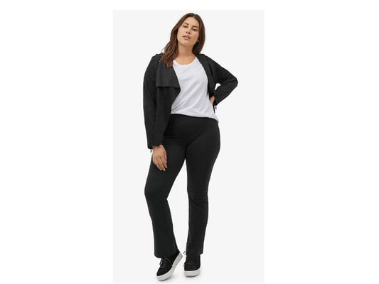 Black Plus Size Women Knit Bootcut Leggings PSW-5161