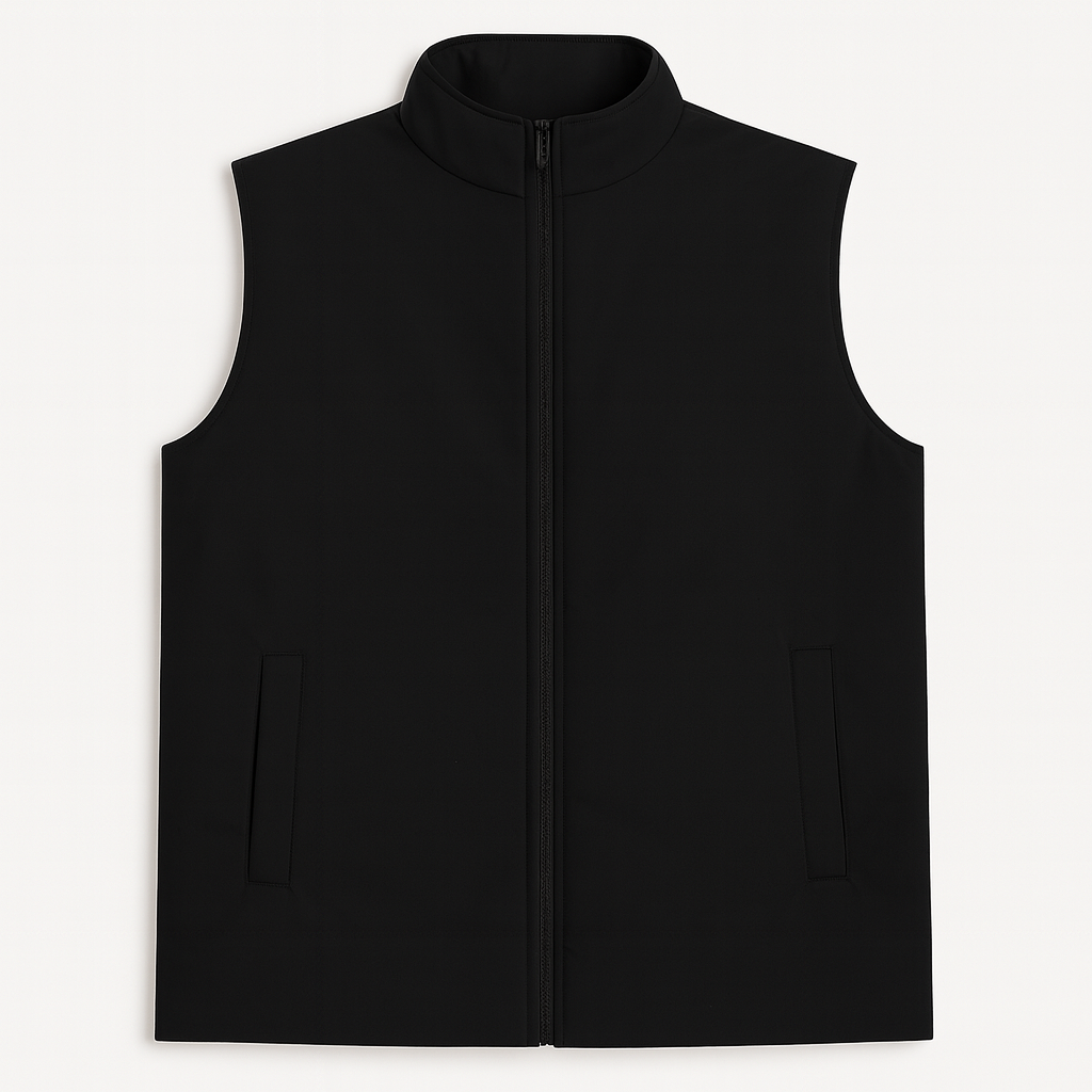 Black Plus-Size Sleeveless Puffer Jacket PSM-10002