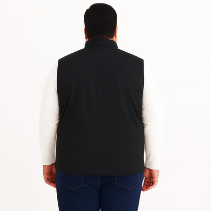 Black Plus-Size Sleeveless Puffer Jacket PSM-10002
