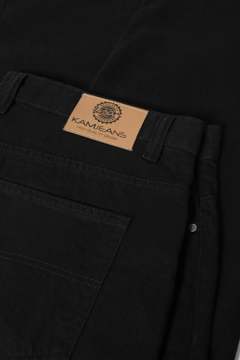 Black Comfort Fit Regular Denim Jeans PSM-8975