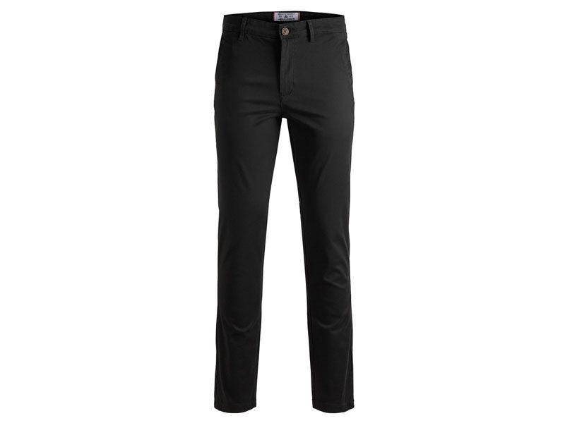 Black Cotton Slim Fit Chino Pants PSM-6778