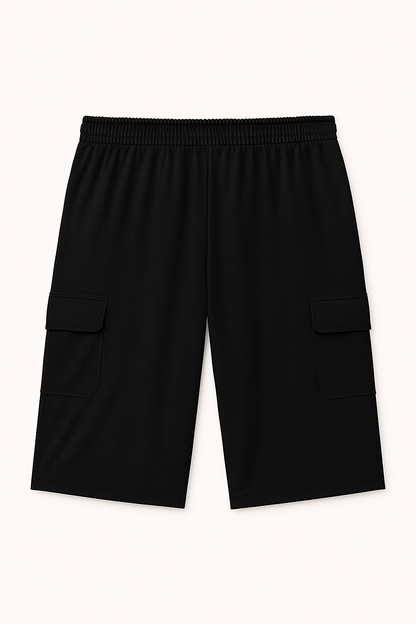 Black Dri-Fit Plus Size Cargo Shorts PSM-9765