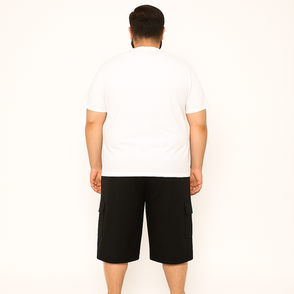 Black Dri-Fit Plus Size Cargo Shorts PSM-9765