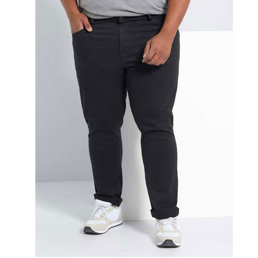 Black Plus Size Slim Fit Cotton Pant PSM-8819