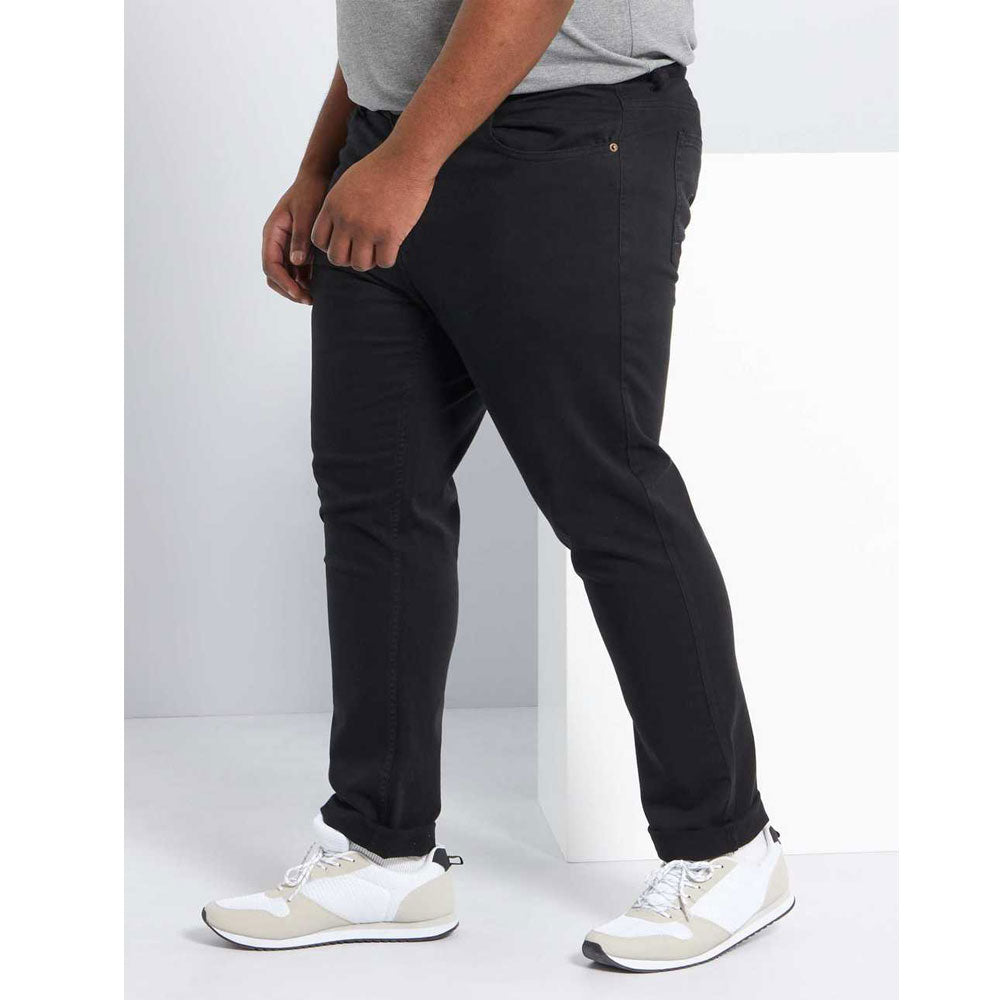 Black Plus Size Slim Fit Cotton Pant PSM-8819