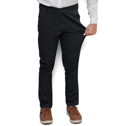 Black Straight Fit Regular Cotton Pant PSM-9074