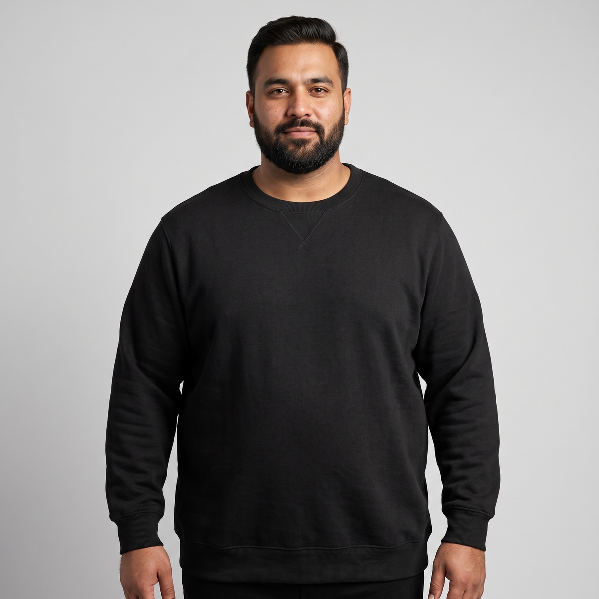 Black Big Size Crewneck Sweatshirt PSM-5215