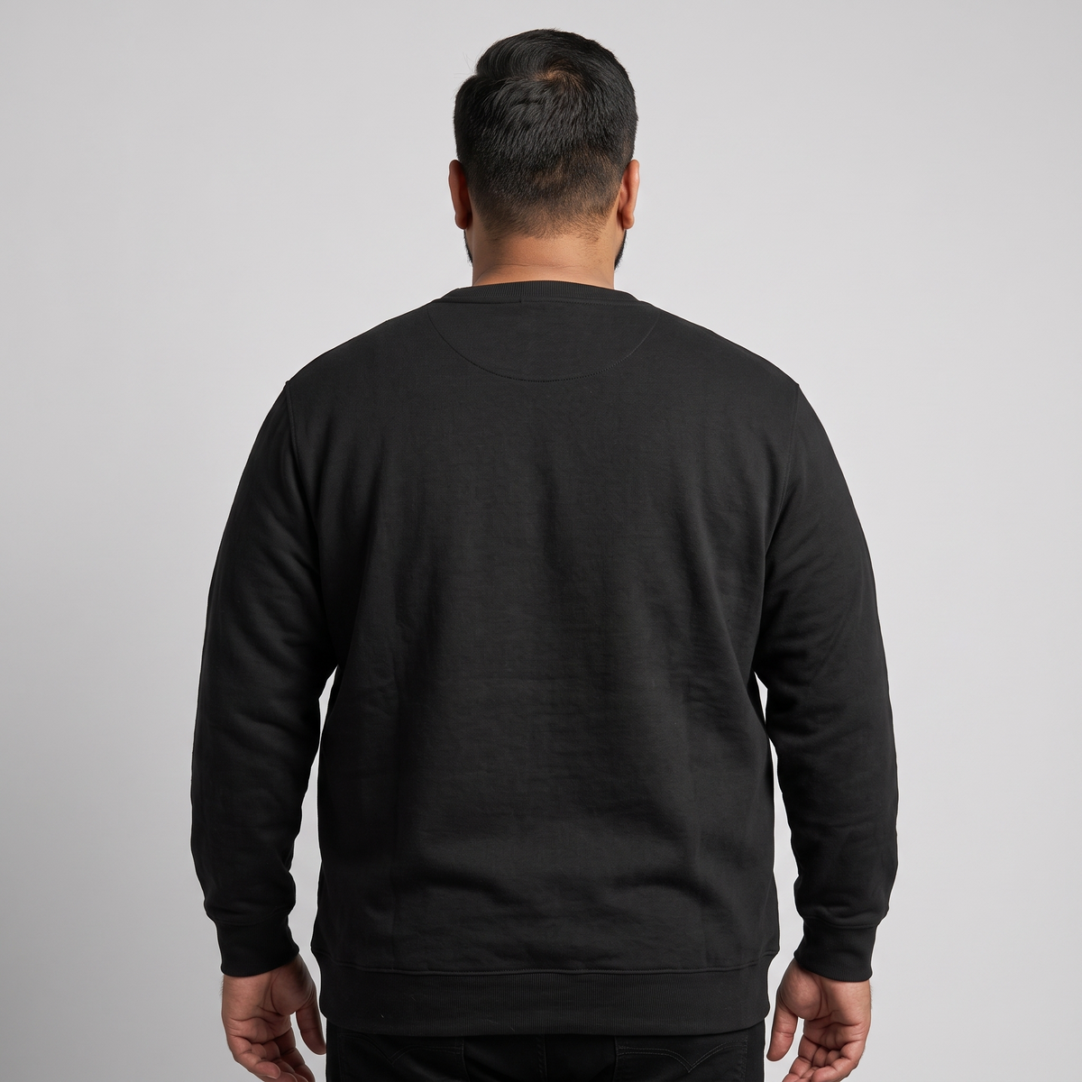 Black Big Size Crewneck Sweatshirt PSM-5215
