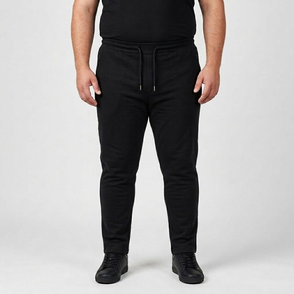 Black Big & Tall Jersey Trouser with elastic waistband and drawstring