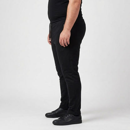 Black Big & Tall Jersey Trouser with elastic waistband and drawstring