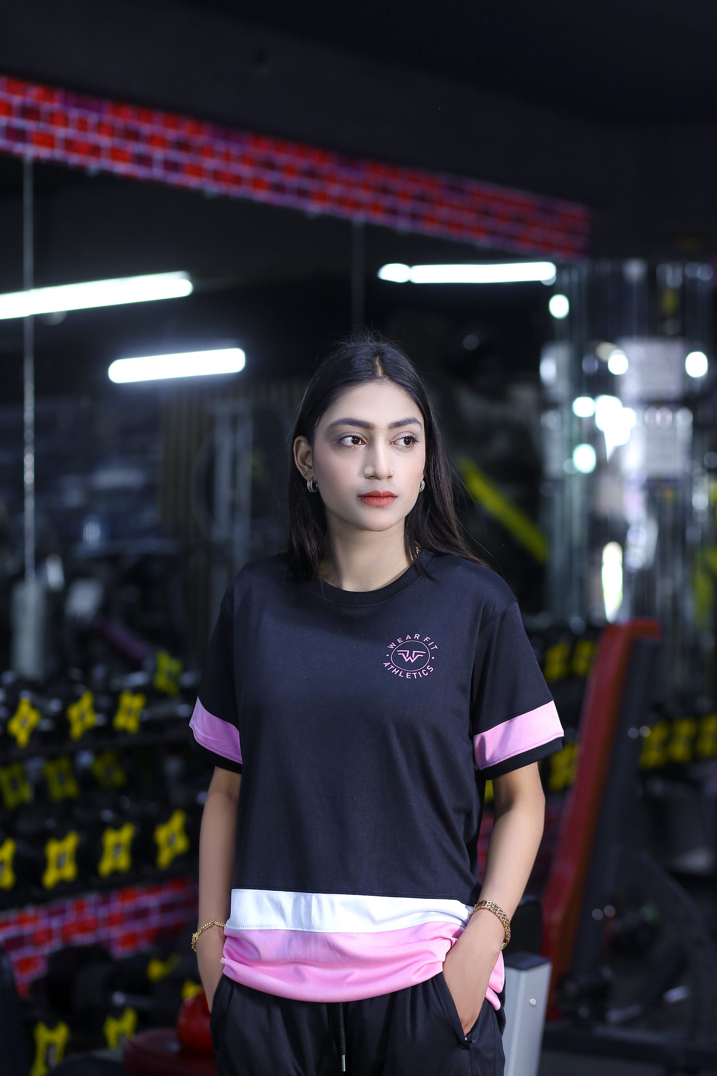 Black & Blush Athletic Regular Sportswear Tracksuit PSW-9161