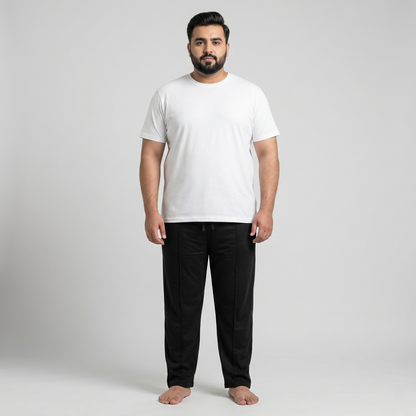 Black Comfort Fit Terry Trousers PSM-11130