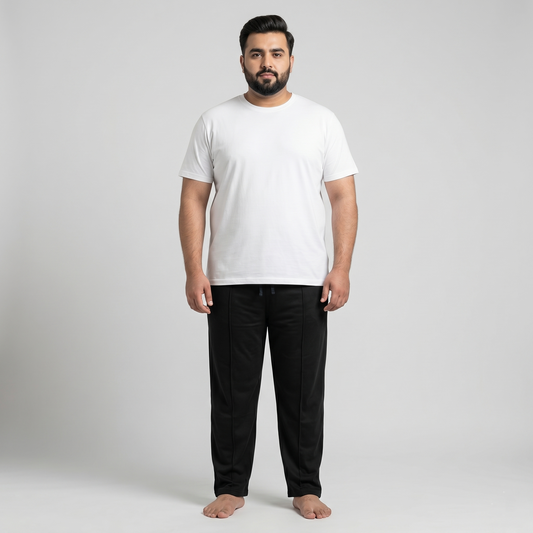 Black Comfort Fit Terry Trousers PSM-11130