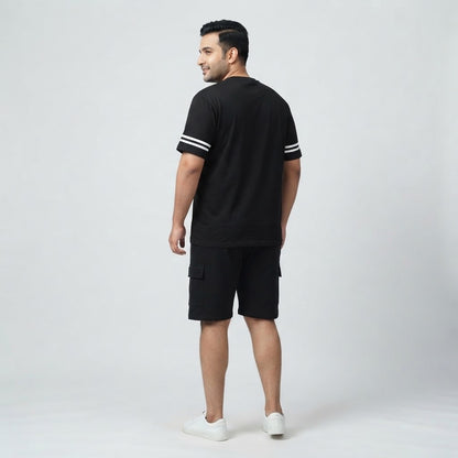 Black Destination Graphic Co-Ord Set made from 420 GSM Interlock Fabric